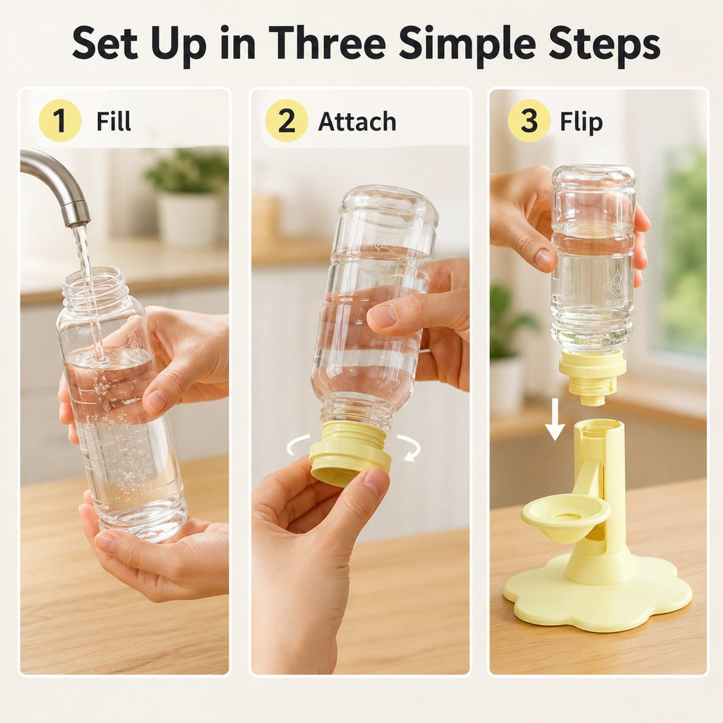✨ Gravity Cat Water Dispenser 🐱Cordless Raised Pet Water Bowl Anti-Spill ⚡No Electricity Needed