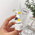 😆Seagull MINE! Button Keychain-Real Sound & LED Light