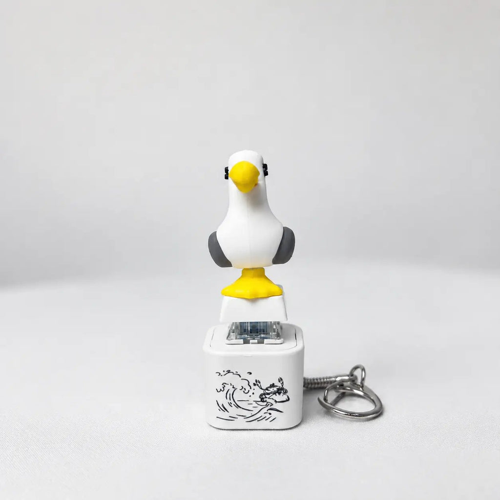 😆Seagull MINE! Button Keychain-Real Sound & LED Light